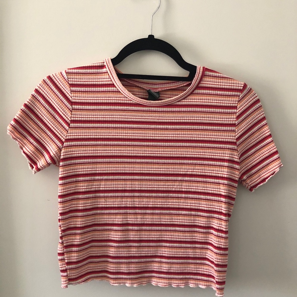WILD FABLE striped ribbed crop top